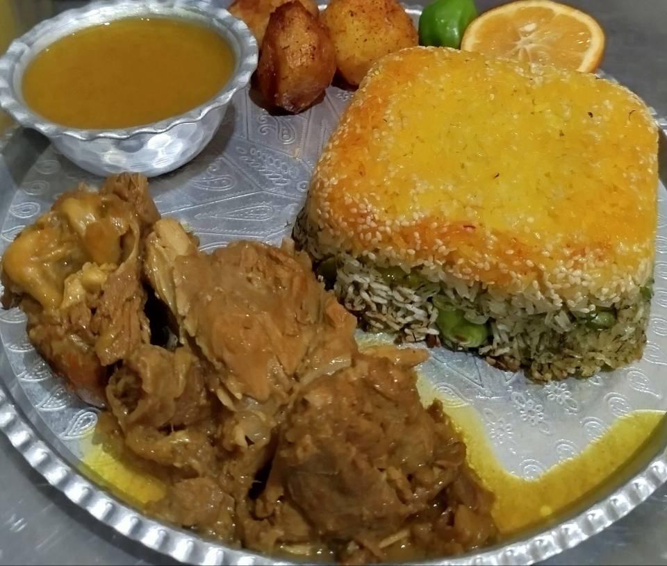 چلو گوشت بوقلمون