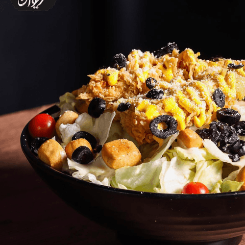 سالاد سزار (فیله سوخار ی با دیپ چدار) .. Caesar salad/Fried chicken