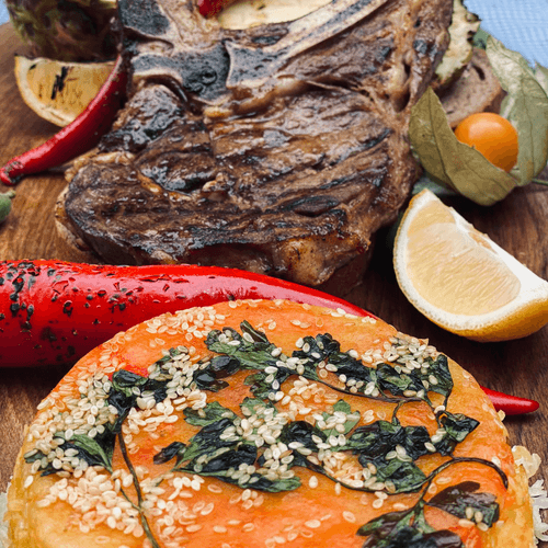 کته استیک ریبای . Ribeye steak & rice